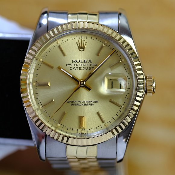 Rolex Mens Datejust Champagne Dial W/Papers - Picture 2 of 11